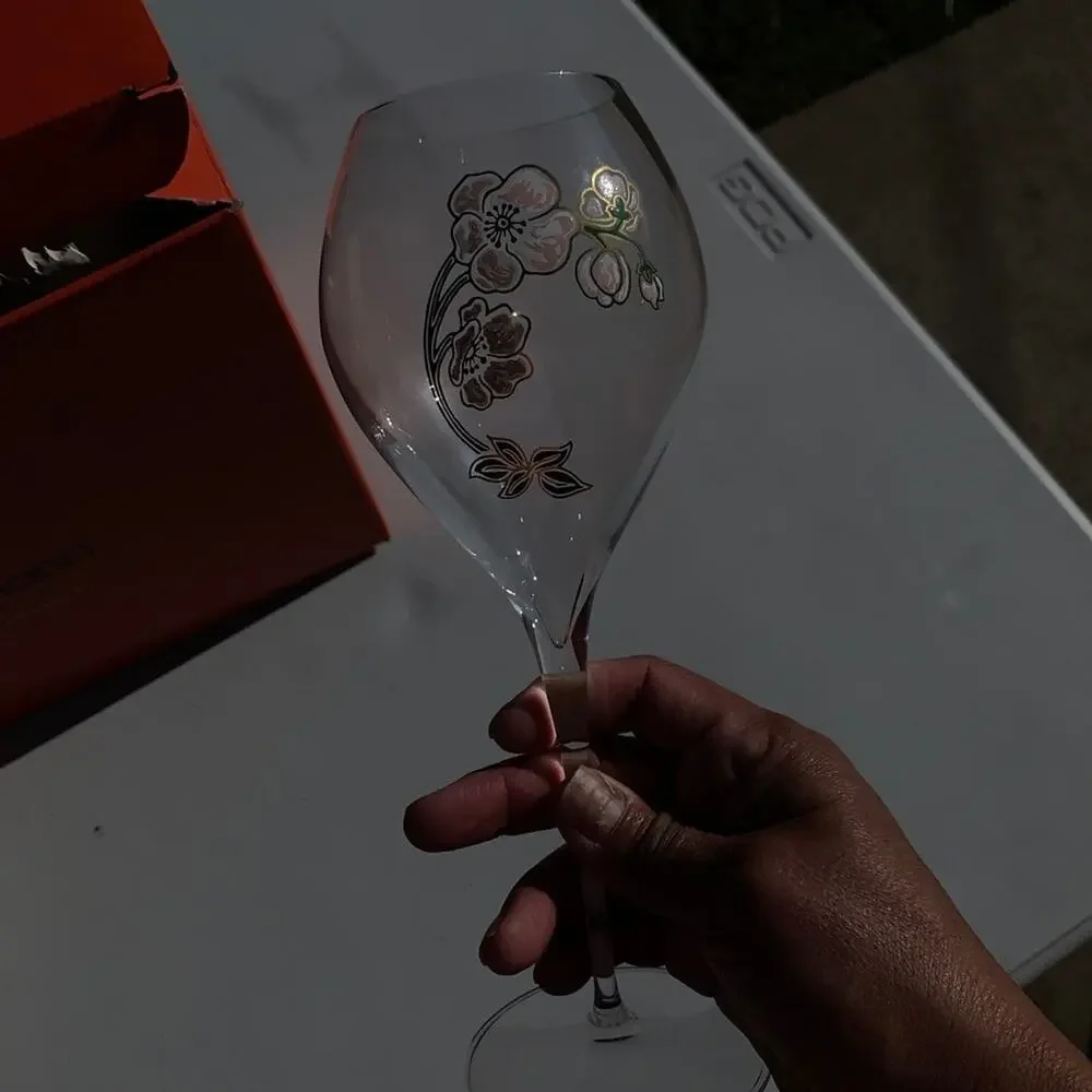Perrier Jouet Verre Belle Epoque Hand Painted Animone Grand Champagne 6pc Set